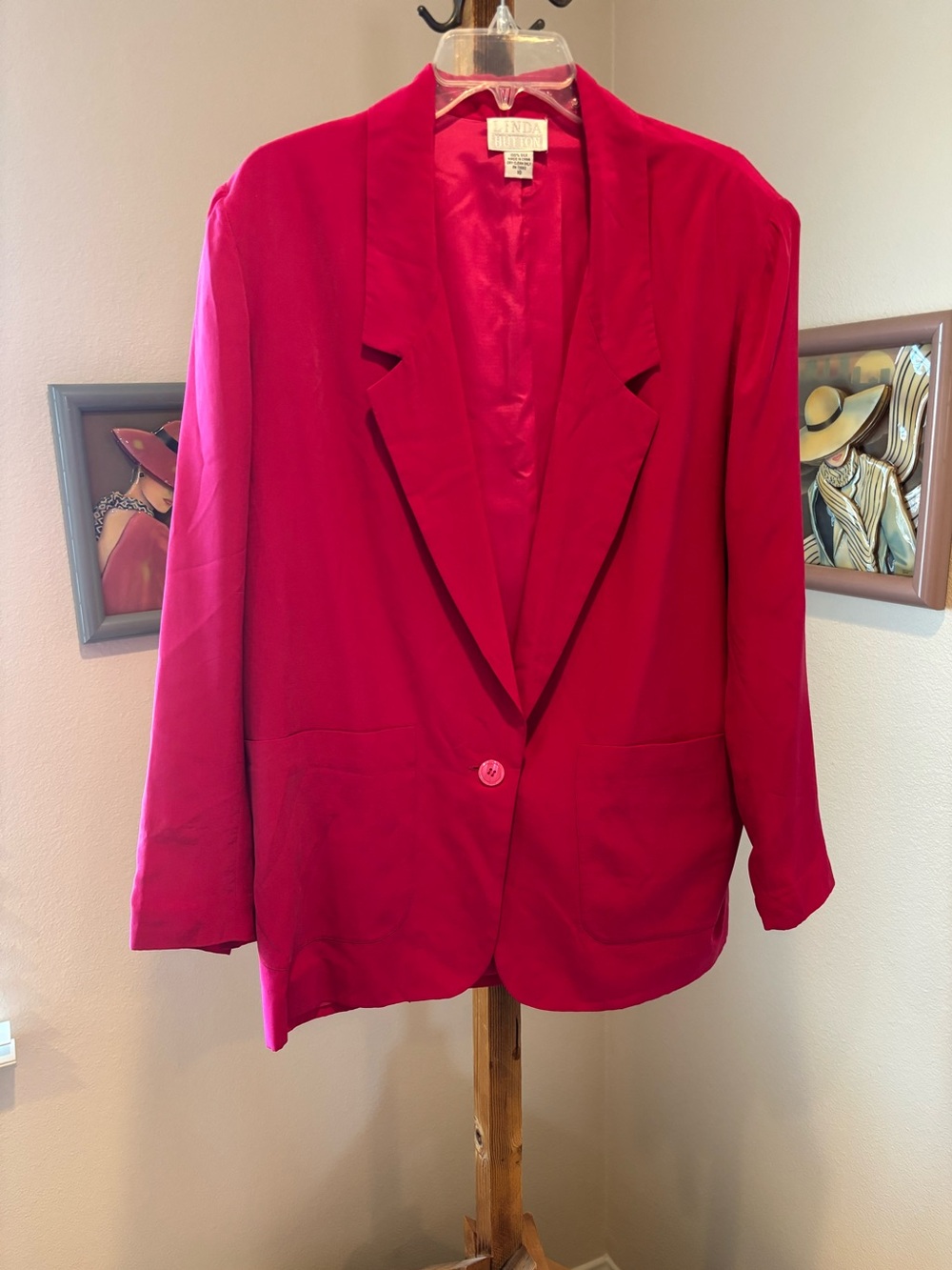 Lined Silk jacket beautiful, bright pink